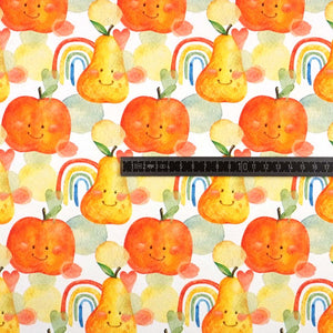 French Terry Digitaldruck Happy Fruits