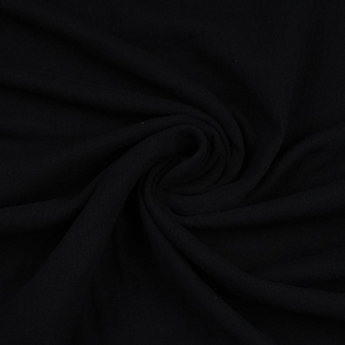 Bambus Musselin Double Gauze Uni Schwarz