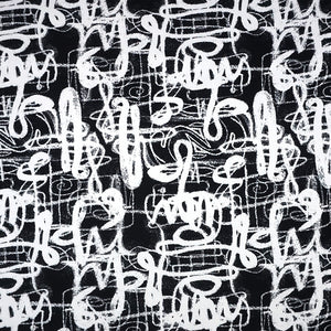 French Terry Brushed Digitaldruck Scribble Print