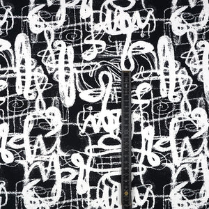French Terry Brushed Digitaldruck Scribble Print