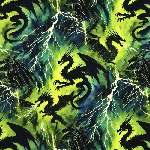 French Terry Digitaldruck Drachen
