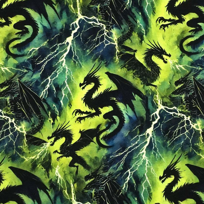 French Terry Digitaldruck Drachen