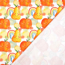 French Terry Digitaldruck Happy Fruits