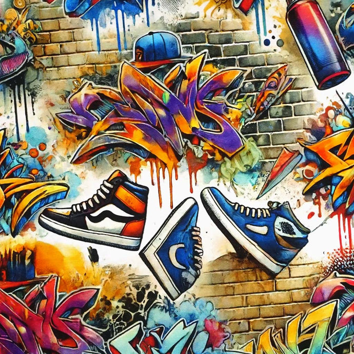 French Terry Digitaldruck Street Art