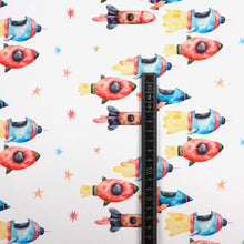 French Terry Digitaldruck Weltraum Raketen