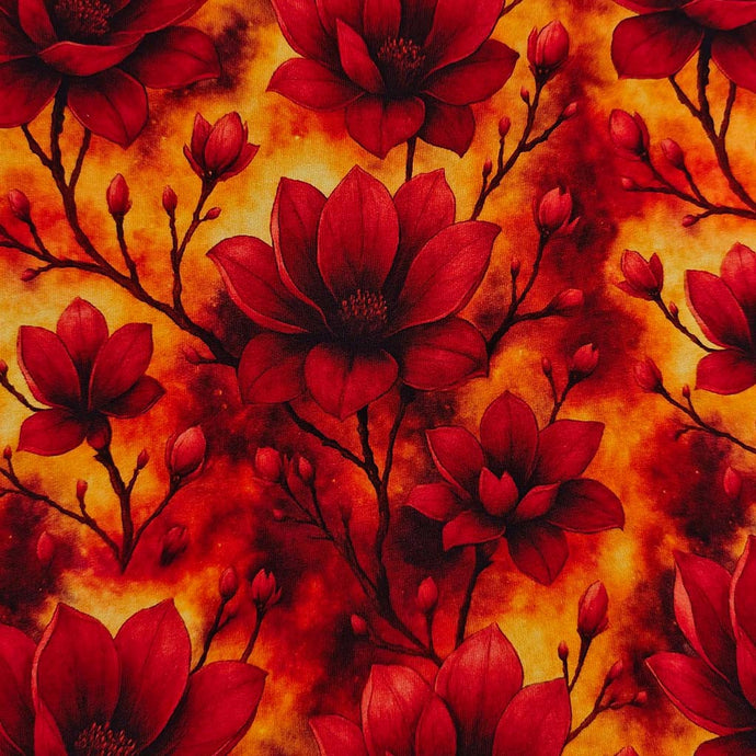 French Terry Digitaldruck Blühende Fantasie