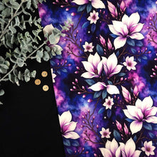 French Terry Digitaldruck Blumen Galaxie