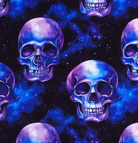 French Terry Digitaldruck Totenköpfe
