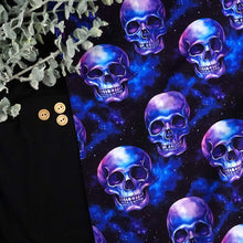 French Terry Digitaldruck Totenköpfe