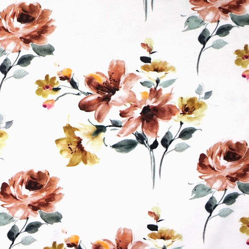 Jersey Digitaldruck Aquarellblumen
