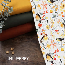 Jersey Digitaldruck Herbstzweige und Vögel
