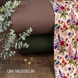 Musselin Double Gauze Digitaldruck Wiesenblumen