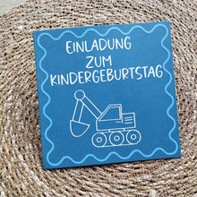 Plotter - Datei Baustellenflitzer (Farbig und Outline) für Bagger Geburtstagskarte