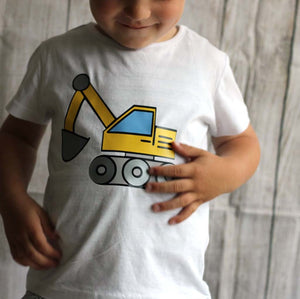 Plotter - Datei Baustellenflitzer (Farbig und Outline) für Bagger Geburtstagsshirt