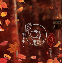 Plotter- Datei Dino im Herbstwind (Outline und Farbig)