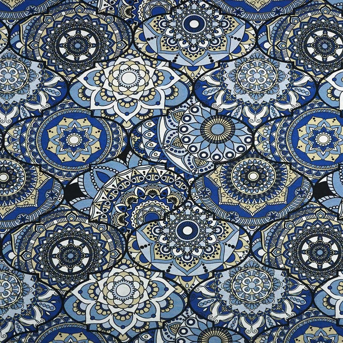 Viskose Elasthan Digitaldruck Mandalas