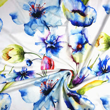 Viskose Jersey Digitaldruck Große Aquarellblumen