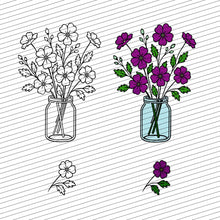 Plotter -  Datei Blumenstrauß (Outline & Farbig)