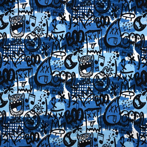 French Terry Digitaldruck Graffiti