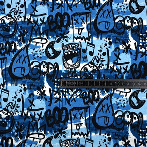 French Terry Digitaldruck Graffiti