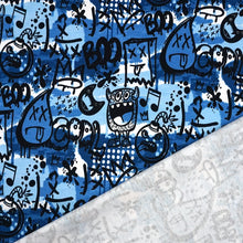 French Terry Digitaldruck Graffiti