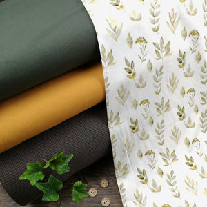 Jersey Digitaldruck Boho Blätter