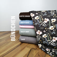 Jersey Digitaldruck Wild Flowers Dark Brown Kombistoffe Uni Buendchen