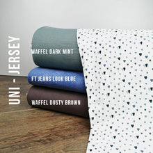 Jersey Digitaldruck Herzen Blau