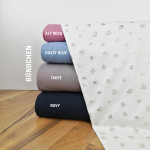Jersey Glitzerkronen Kombistoffe Bündchen