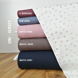 Jersey Glitzerkronen Kombistoffe Uni 